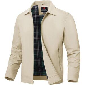 Mens Lightweight Jacket Casual Windbreaker Water Resistant Full Zip Spring Fall